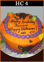 Buttercreasm with Fondant Accents Halloween Cake